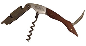 Delwip DW-WO22 Waiter's Premium Rosewood Corkscrew and Bottle Opener - Stainless Steel- Rosewood Handle