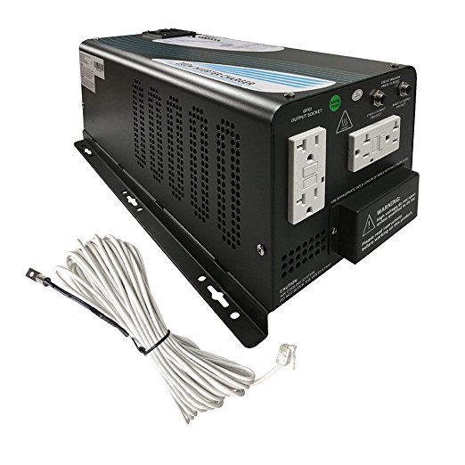 Renogy 2000Watt 12V DC to 120V AC Pure Sine Wave Inverter Charger with 4 Outlets