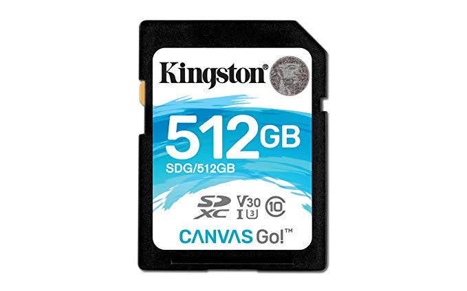 Kingston Canvas Go! 512GB SDXC Class 10 SD Memory Card UHS-I 90MB/S R Flash Memory Card (SDG/512GBET)