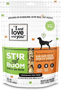 "I and love and you" Stir & Boom Dehydrated Freeze Dried Raw Dog Food Topper (Variety of Flavors)