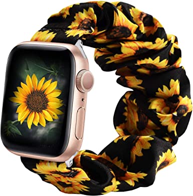 Compatible with Apple Watch Band Scrunchie Elastic Band for iWatch Series SE 6 5 4 3 2 1 & 38mm 40mm