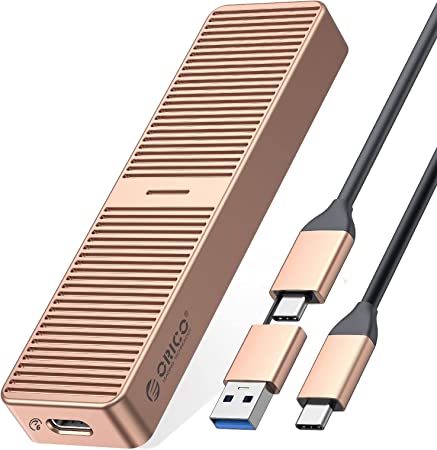 ORICO Upgraded Aluminum USB C to M.2 SATA SSD Enclosure 6Gbps USB3.2/3.1 Gen1 USB-C External SSD Adapter,Support UASP Trim only for M2 SATA 2230/2242/2260/2280 SSD with B Key/B M Key- M221-RG