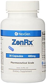 ZenRx - (30 Capsules 480mg)Dietary supplement reduces symptoms of anxiety, stress, depression, and panic attacks. Boost your mood, increase relaxation, and beat your anxiety with Kava kava, 5-htp, Theanine, Gaba, and more.