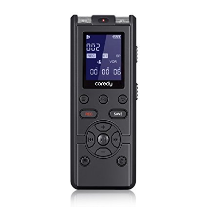 Coredy Digital Voice Recorder, Portable Handheld Voice Activated Audio Sound Tape Recorder Dictaphone with Tack Marks 22 Hours Rechargeable Battery Lasted Super Long Recording Time for Lectures Memos