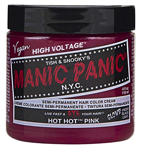 Manic Panic Semi-Permanent Haircolor Hot Hot Pink 4 Ounce Jar (118ml) (3 Pack)