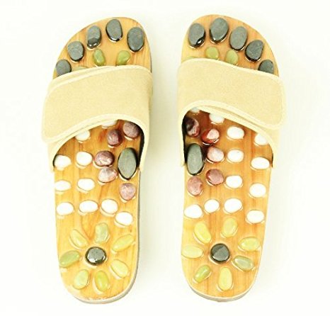 iLIVING Natural Stone Massage Shoes - Reflexology Sandals (Large)