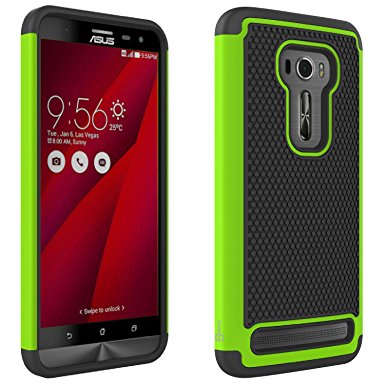 Asus Zenfone 2 Laser 5.5" Case, CoverON® [HexaGuard Series] Slim Hybrid Hard Phone Cover Case for Asus Zenfone 2 Laser 5.5" ZE551KL / ZE550KL - Neon Green & Black