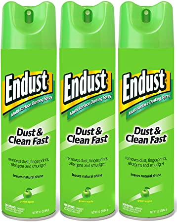 Endust Multi-Surface Dusting and Cleaning Spray, Green Apple, 3 Count