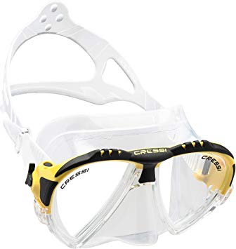 Cressi Matrix Premium Scuba Snorkel Dive Mask with Case (also with Black Silicone) - Made in Italy - Easy Adjustable Micrometric Buckles