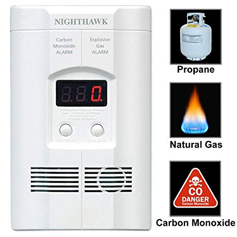 Kidde KN-COEG-3 Nighthawk Plug-In Carbon Monoxide and Explosive Gas Alarm with Battery Backup