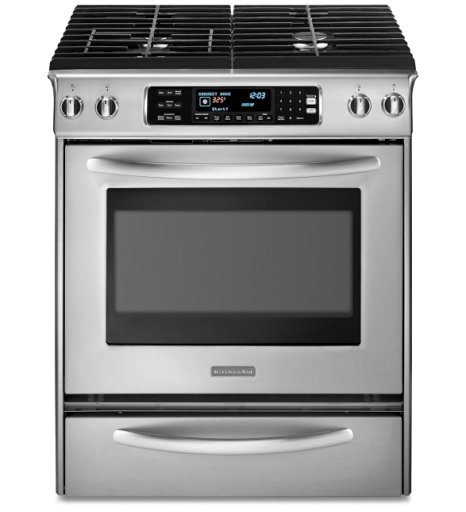 KitchenAid Architect Series II : KGSS907SSS 30 Slide-In Gas Range, 4 Sealed Burners, Convection