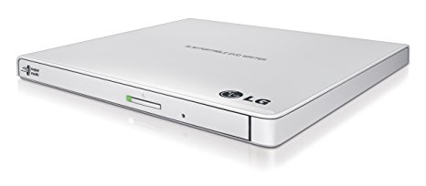 LG Electronics 8X USB 2.0 Super Multi Ultra Slim Portable DVD /-RW External Drive with M-DISC Support, Retail (White) GP65NW60
