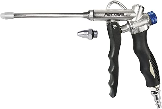FIRSTINFO 2-Way Air Blow Gun with Adjustable Air Flow and Extended Nozzle/Shortest Nozzle