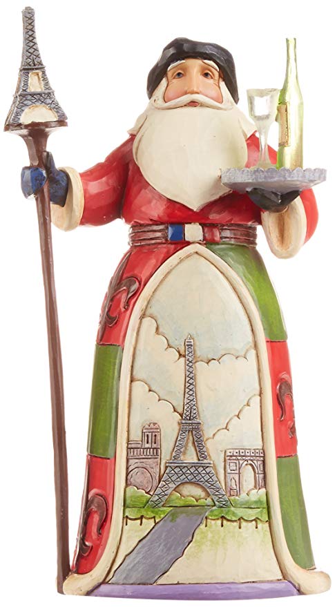 Jim Shore Heartwood Creek French Santa Stone Resin Figurine, 7.25”