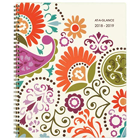 AT-A-GLANCE 2018-2019 Academic Year Weekly & Monthly Planner, Large, 8-1/2 x 11, Garden Party (150-905A)