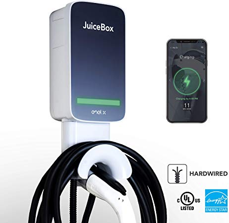 JuiceBox 40 Next Generation Smart Electric Vehicle (EV) Charging Station with WiFi - 40 and Level 2 EVSE, 25-Foot Cable, UL & Energy Star Certified, Indoor/Outdoor Use (Hardwired Install, Black/Grey)