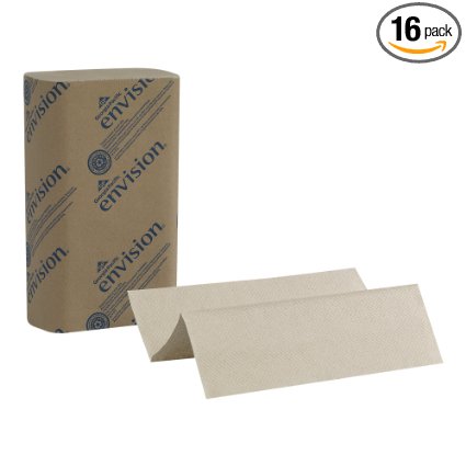 Georgia-Pacific Envision 23304 Brown Multifold Paper Towel, (WxL) 9.2" x 9.4" (Case of 16 Packs, 250 Towels per Pack)
