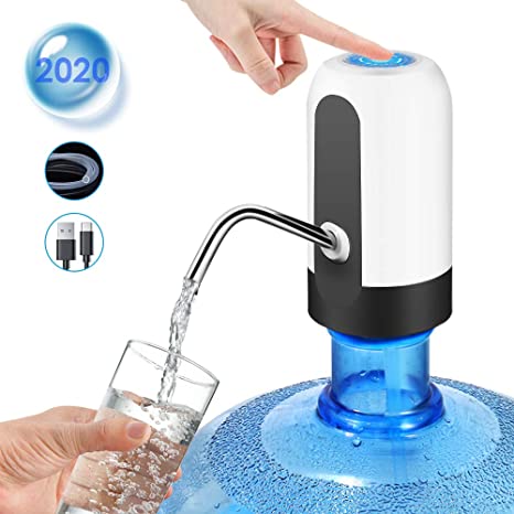 Water Bottle Pump, 2020 New USB Charging Automatic Drinking Water Pump, Portable Electric Water Dispenser Water Bottle Switch for Universal 5 Gallon Bottle for office, kitchen, outdoor activities