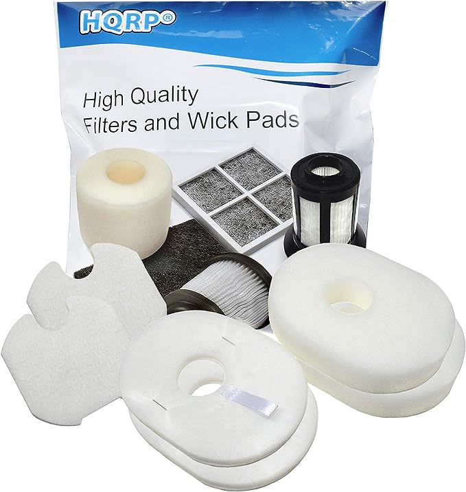 HQRP 2-Pack Foam & Felt Filter Kit compatible with Shark Rocket HV300, HV301, HV302, HV303, HV305, HV307, HV310, HV301Q, HV302Q, HV300W, HV300C, HV301C, QS301Q, QS302Q Upright Vacuum, Replace XFFV300