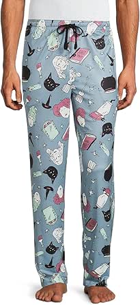 Hocus Pocus Mens' Sanderson Sisters Spells Sketch Art Pajama Lounge Pants