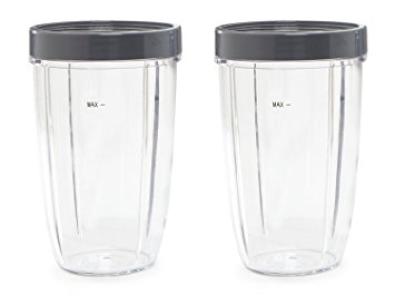 2 PACK CUP-24oz Cup with Lip Ring for NUTRIBULLET 600W 900W by KORSMALL