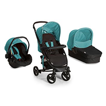 Hauck Miami 4S Trio Set Travel System, from Birth, Blue (Car Seat, Carrycot and Raincover)