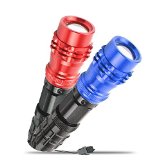 Xtreme Bright Mini Pocket Torch LED Keychain Flashlight Includes 2 - Red and Blue