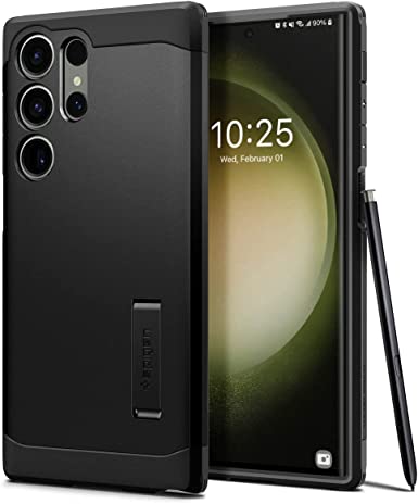 Spigen Tough Armor Designed for Galaxy S23 Ultra Case (2023) - Black