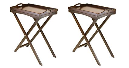 Winsome Wood Devon Butler TV Table with Serving Tray (Pack of 2)