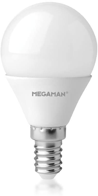 Megaman LED Light Bulb 142594 Dimmable Rich Colour R9 Classic Opal Golf Ball LED Light Bulb E14 Small Screw 2800K Warm White 5.5W 470lm A  Rating 15000 Hours Estimated Life