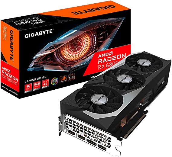 GIGABYTE AMD Radeon RX 6800 XT Gaming OC 16G Graphics Card, 16GB of GDDR6 Memory, Powered by AMD RDNA 2, HDMI 2.1, WINDFORCE 3X Cooling System, GV-R68XTGAMING OC-16GD