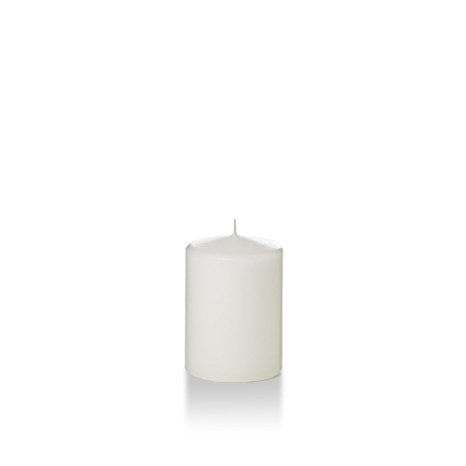 Yummi 3" x 4" White Round Pillar Candles - 3 per pack