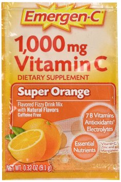 Emergen-C Vitamin C Fizzy Drink Mix, 1000 mg, Super Orange, 0.3 Ounce Packets 30 packets