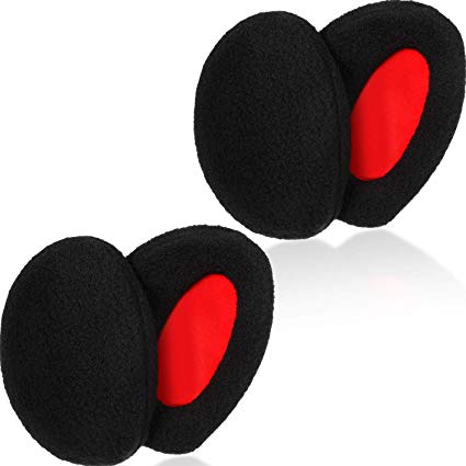 2 Pairs Bandless Earmuffs Ear Warmers Fleece Ear Covers Winter Ear Muffs