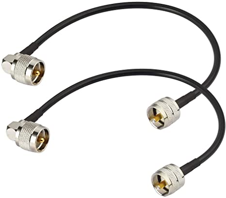 Superbat PL-259 Jumper Cable UHF (Pl259) Male to Male Low Loss Digital RG58 Coax Cable (12 Inch RG58) for HAM & CB Radio,Antenna Analyzer,Dummy Load,SWR Meter 2-Pack