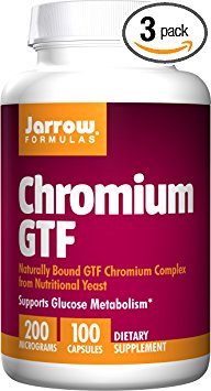 Jarrow Formulas Chromium Gtf, Supports Glucose Metabolism, 100 Capsules (Pack of 3)