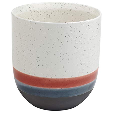 Rivet Westline Modern Indoor Outdoor Hand Painted Stoneware Planter Flower Pot - 8 Inch, Red White Blue Black