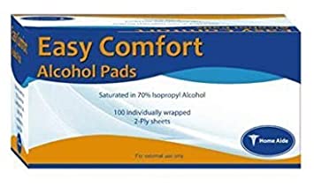 Easy Comfort Alcohol Prep Pads, 100 Count (2 Pack)