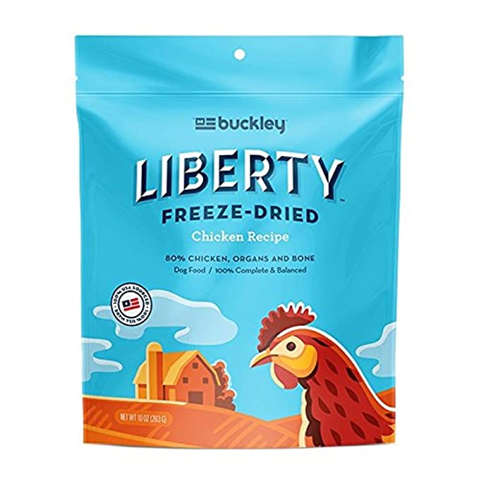 Buckley Liberty Dog Food Topper & Mixer - 100% USA Made and Sourced Freeze Dried Grain Free Dog Food - Beef, Chicken and Lamb - 10 & 20 oz