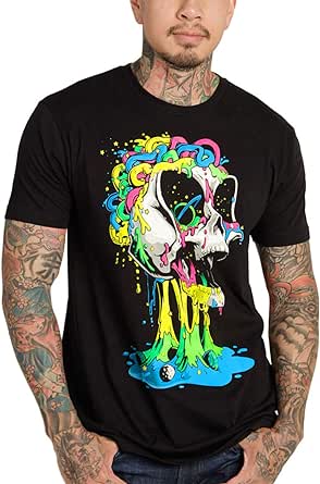 INTO THE AM Graphic TShirts for Men S - 4XL Cool Edgy Trippy Design Casual Tees Streetwear Skeleton Skull