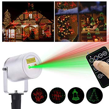 Ominilight Laser Christmas Light, Aluminum Alloy Star Projector Shower 6 in 1 Pattern, Remote Contol, Waterproof Landscape Lighting, Outdoor Decorations Easter Day