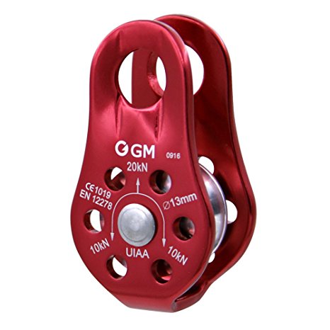 GM CLIMBING 20kN UIAA Certified Micro Pulley Ball Bearing Sealed Slack Tender for Hitch Tending