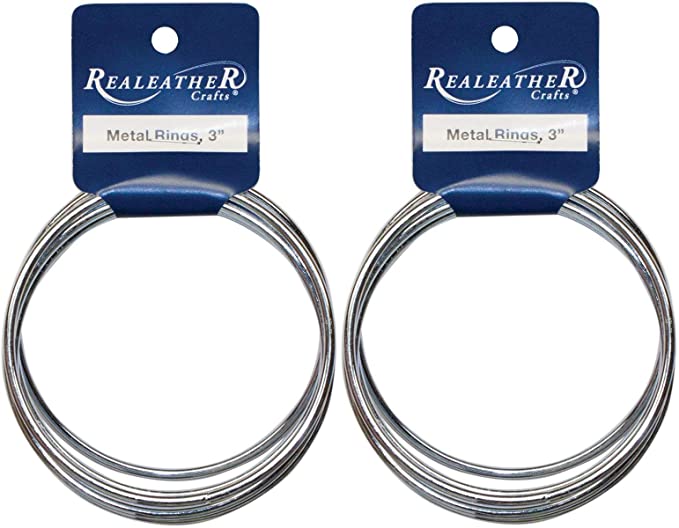 Realeather Crafts Zinc Metal Rings, 3-Inch, 6-Pack (BRI-03-06) (Тwo Рack)