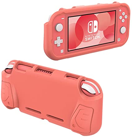 MoKo Grip Case Compatible with Nintendo Switch Lite, Comfort Ergonomic Handle Case EVA Protective Portable Cover Accessories Compatible with Nintendo Switch Lite - Pink