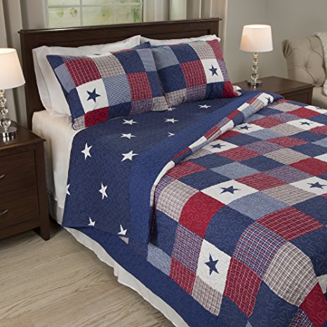 Lavish Home Caroline 3 Piece Quilt Set - Full/Queen