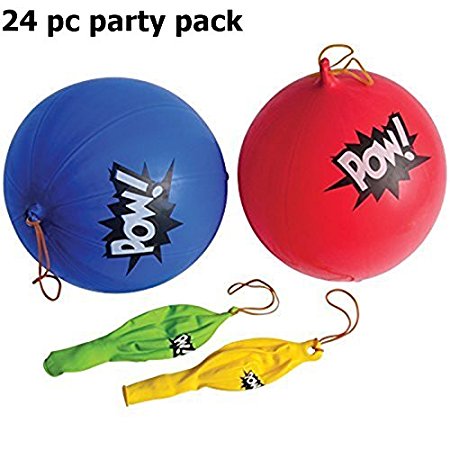 Superhero PUNCHBALLS - super hero party favors and toys (24 PC PARTY PACK)