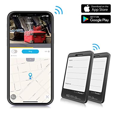 Luggage Tracker Device with App, Bluetooth Trackers Tag for Suitcase Baggage - Anti-Lost Smart Wireless Locator Tags Item Finder with Alarm (2-Pack)
