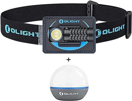 OLIGHT Perun MINI 1000 Lumens Multi-use Compact Illumination Tool Reliable Right Angle Headlamp with Headband With Obulb 55 Lumens 4-Mode Orb Light Night Lights MCC Rechargeable Bedside Lamp