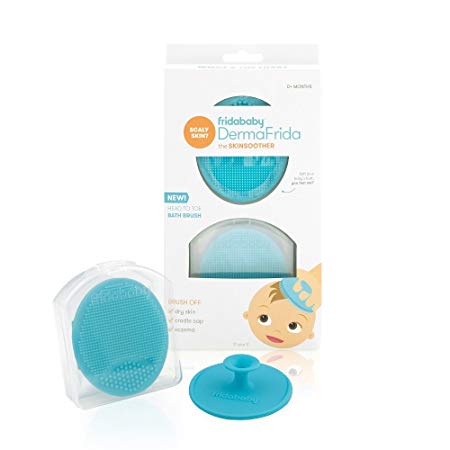 FridaBaby Baby Bath Silicone Brush DermaFrida The Skin Soother Baby Essential for Dry Skin, Cradle Cap and Eczema (2 Pack)