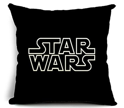Dececos Star Wars Home Decorative Cotton Linen Blend Throw Pillow Cover Square Pillow Case Cushion Cover 18 x 18 Inches